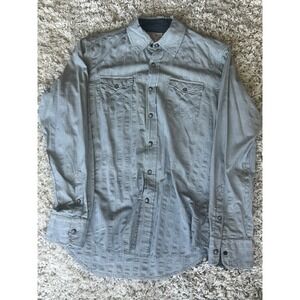 Jeffrey Max Mens Blue White Striped Textured Long Sleeve Button Down Shirt Small